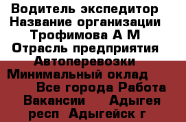 Водитель-экспедитор › Название организации ­ Трофимова А.М › Отрасль предприятия ­ Автоперевозки › Минимальный оклад ­ 65 000 - Все города Работа » Вакансии   . Адыгея респ.,Адыгейск г.